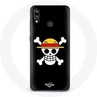 Maniacase Hoesje voor Huawei P20 Lite One Piece Manga Death's Head Zwarte achtergrond