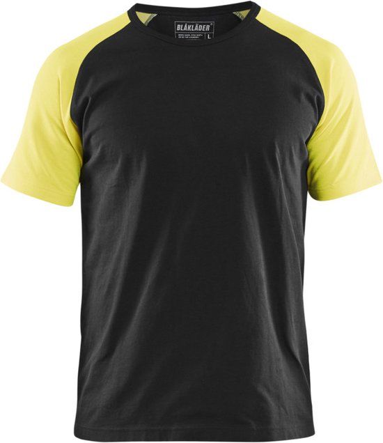 Blåkläder T-shirt 3515-1030 - Zwart/High Vis Geel - XXXL