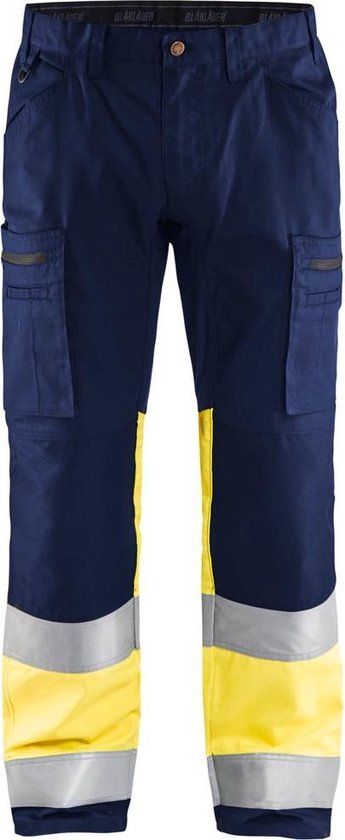 Blåkläder Werkbroek met stretch High Vis 1551-1811 - Marine/High Vis Geel - C44