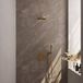 Brauer Gold Carving Thermostatische Regendoucheset Inbouw - Hoofddouche 20 cm - Gebogen Wandarm - 3 Weg - Handdouche Rond - Doucheslang - Wandaansluitbocht - Geborsteld Goud