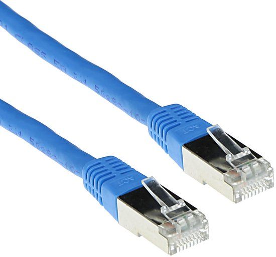 ACT Blauwe 15 meter LSZH F/UTP CAT5E patchkabel met RJ45 connectoren IB7615