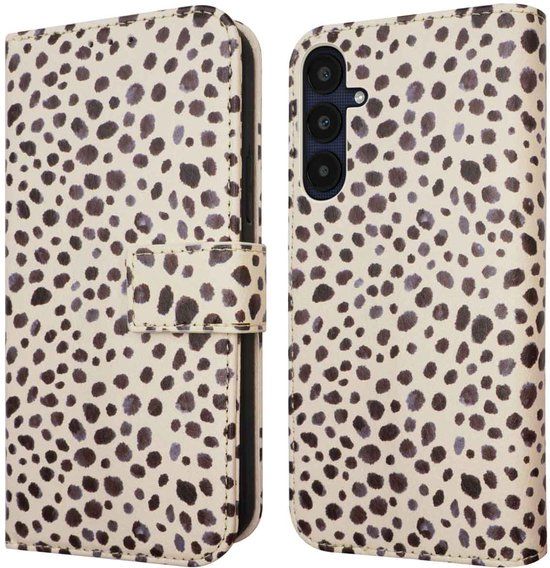 imoshion Design Bookcase - Samsung Galaxy A35 - Kunstleer - Black And White Dots