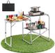 Vevor Opklapbare Campingtafel, Campingkookstation met Bijzettafel, Hittebestendig Tafelblad en Draagtas, Draagbaar Campingkeukenstation, Ideaal voor Picknicks, Barbecues en Camperreizen
