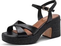 Tamaris Sandales Femme 1-28313-44 Noir Suède Bloc Talon Velcro 36