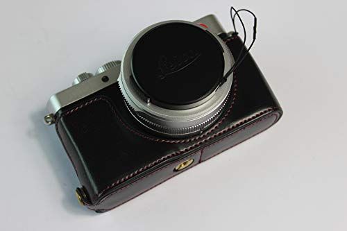 Zakao D-Lux 7 beschermhoes, PU-leer, halve opening onderaan, holster-cameratas met polsband, beschermhoes voor Leica D-Lux 7 (zwart)