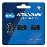 KMC 11 Speed DLC herbruikbare MissingLink Chain Joining Link, zwart, 2 paar