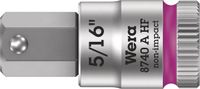 Wera 8740 A HF Binnenzeskant Zyklop Bitdop met 1/4"-aandrijving met vasthoudfunctie, 5/16