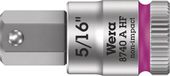 Wera 8740 A HF Binnenzeskant Zyklop Bitdop met 1/4"-aandrijving met vasthoudfunctie, 5/16