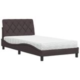 VidaXL Bed met matras, donkerbruin, 100x200 cm, stof