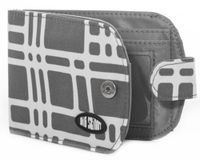 Big Skinny Taxicat dames portemonnee, smal, 2 kleppen, voor maximaal 25 kaarten, grafietgrijs
