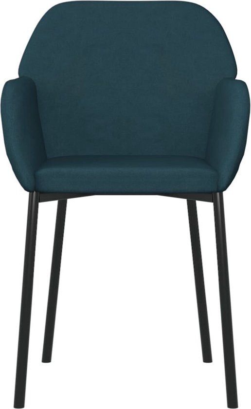 vidaXL Eetkamerstoelen 2 stuks fluweel blauw