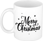 Shoppartners Bv Cadeau mok kerst met sterren - 300 ml - keramiek - koffiemok/beker - Noël - cadeau de Noël