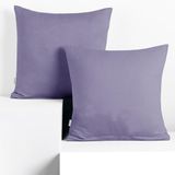 DecoKing 2 kussenslopen 80x80 cm jersey katoen ritssluiting lavendel amber