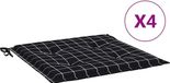 vidaXL Tuinstoelkussens 4 stuks ruitpatroon 50x50x3 cm stof zwart