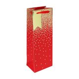 Eurowrap - 34831-4Cpack - Set van 6 Fles Cadeauzakken - Sterren op Rode Achtergrond