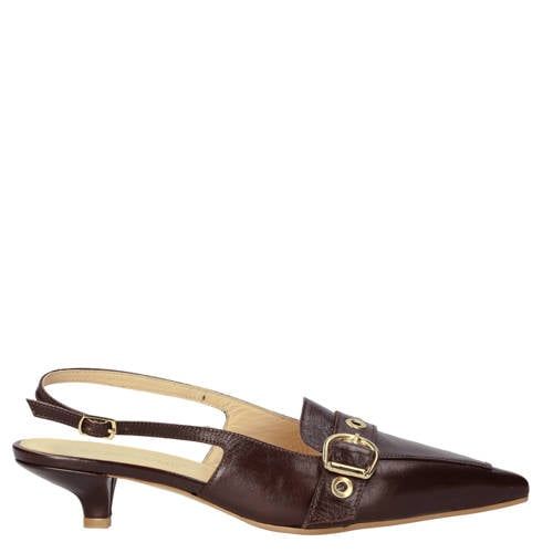 Babouche Bruine Leren Slingback Pumps