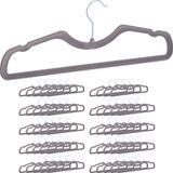 Merkloos Relaxdays Kledinghangers fluweel - Set van 50 - Ruimtebesparend - Antislip - Grijs