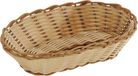 Kesper Brood/fruit mandje - gevlochten kunststof - beige - ovaal - L26 x B17 x H7 cm