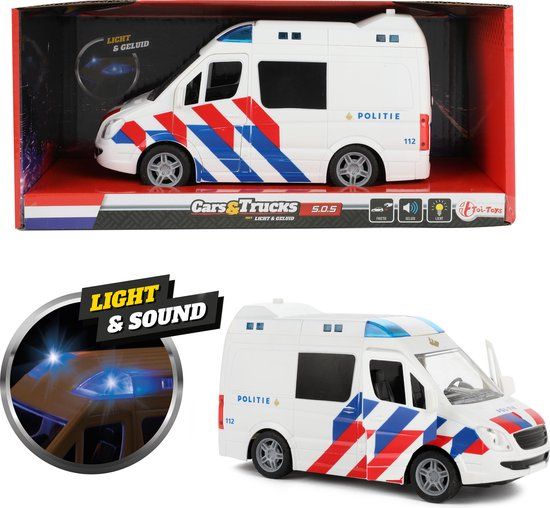 Toi-Toys Politiebus met Licht en Geluid - 21 cm - Multi kleuren
