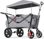 Merkloos Bolderkar transport pour enfants - Chariot pliable - Chariot de transport - Chariot de jardin - Poussette avec barre de poussée - Chariot de plage - gris