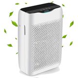 COOCHEER Luchtreiniger met HEPA-combifilter en actieve koolfilter en auto-timer, 99,97% filtervermogen, perfect en CADR 258 m³/h, voor allergie, woning, rookkamer