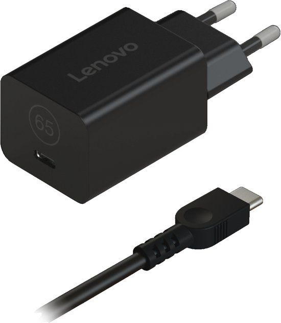 Lenovo GaN Nano 65W USB-C Laptopoplader Zwart