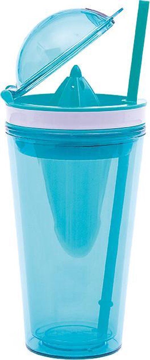 Zak! Designs On The Go Citruspers Drinkbeker - 500ml - Aqua Blauw