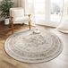 Merkloos Vloerkleed - Vintage Wasbaar - Beige Rond Ø 120 cm