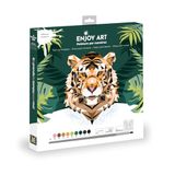 Enjoy Art Schilderen op nummer, acryl, 30 x 30 cm, tijger, complete set met verf en penselen, eenvoudige creatieve vrije tijd voor kinderen en volwassenen, beginners en enthousiastelingen