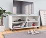 Maison Exclusive - meuble TV sur roulettes, blanc, 90x35x35 cm, en panneaux de particules