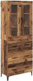 vidaXL Highboard Oud Hout 69,5 x 34 x 180 cm Bewerkt hout