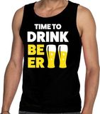 Bellatio Decorations Bol Time to drink Beer tekst tanktop / mouwloos shirt zwart heren - heren singlet Time to drink Beer S