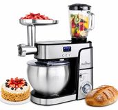Swiss Haus® KM2207BG Keukenmachine - 1500W Keukenrobot – 7.0L RVS Mengkom – Met Blender 1.5L & Vleesmolen – Foodprocessor met Timer & LED Display – RVS