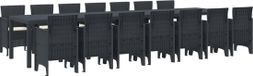 vidaXL Set de table de jardin avec coussins 15 pièces Antracite PP