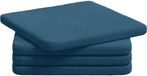 vidaXL Zitkussens - 4 stuks - Fluweel - Blauw - 40 x 40 x 3 cm
