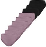 Schiesser Dames slip / onderbroek 9 pack Essentials Cotton paars / zwart
