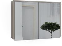 Vicco J-Shape Badkamerspiegelkast – 80 x 60 cm met 2 gesloten compartimenten Kasjmier