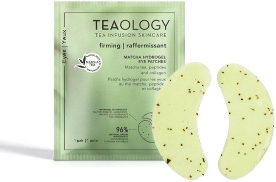 Teaology Matcha Hydrogel Eye Patches – Anti-Wallen & Donkere Kringen Oogpatches met Matcha, Peptiden & Collageen – Hydraterend & Verstevigend Eye Mask – Korean Hydrogel Technologie – Directe Frisse & Stralende Oogopslag – 1 Paar