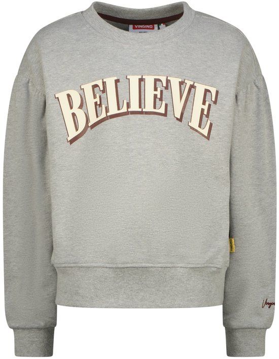 Vingino winter sweater meisjes - licht grijs - Noran - comfort fit - maat 140