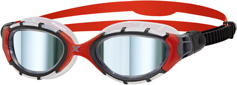 Zoggs Predator Flex Titanium Goggles S, frame/red/mirror