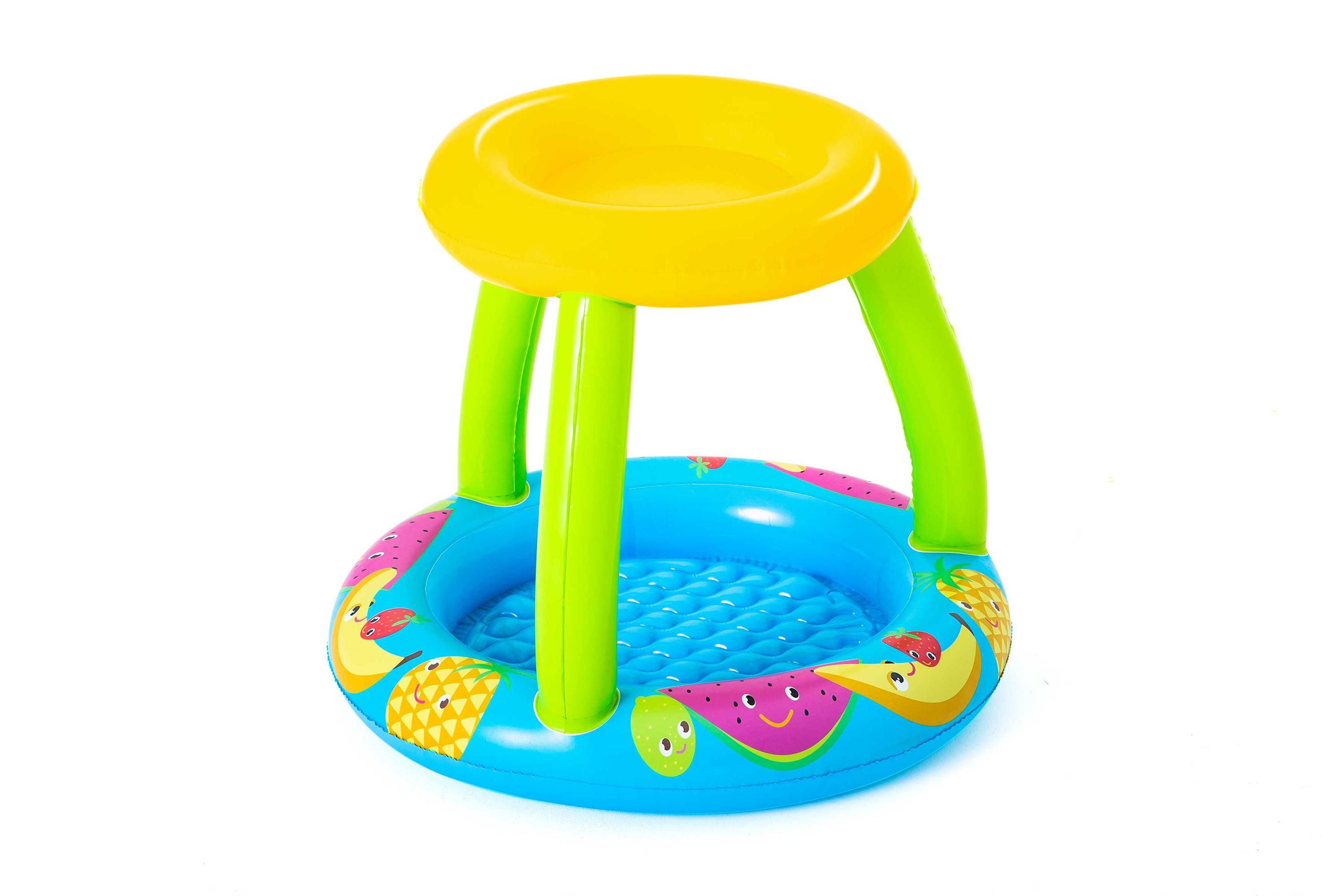 Bestway Babybad rond schaduw fruit 94 - Kinderzwembad - Blauw/Geel/Groen