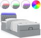 vidaXL Bed poef met matras en LED's 90x200 cm stof lichtgrijs