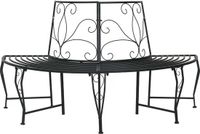 vidaXL - Tuinbank - Staal - Zwart - 160 x 80 x 89 cm