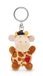 Sleutelhanger giraffe met hartje 5cm - beige