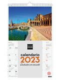 Finocam Kalender 2023 spiraal wandafbeeldingen om te schrijven januari 2023 - december 2023 (12 maanden) steden Spaans