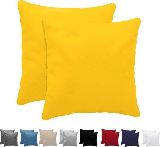 Dreamzie Kussensloop 60x60 cm, Katoen, Geel (Set van 2)
