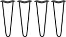 MonsterShop Skiski pieds de table hairpin - noir - 4x35,5cm - 2 tiges 10 mm