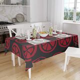 Bonamaison Tafelkleed, Anti-Mold, Sneldrogend, Waterdicht, 100% Polyester Tafellaken, rood Zwart, 140 x 160 Cm