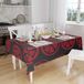 Bonamaison Tafelkleed, Anti-Mold, Sneldrogend, Waterdicht, 100% Polyester Tafellaken, rood Zwart, 140 x 160 Cm