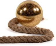 Anna's Collection Verlichte kerstbal glas - goud - aan touw - 10 cm - met 8 lampjes - warm wit